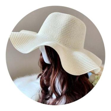 Imagem de Chapéu de Praia Feminino Guarda Sol Verão Bege Claro - anjo da mamãe, 