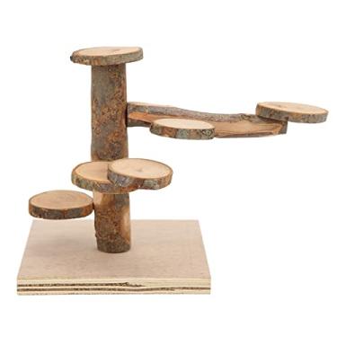 Imagem de Generic Brinquedo de Plataforma de Hamster de Madeira Com Giratória, Suporte de Escalada de Hamster Applewood Não Tóxico para Anão, Sírio, Gerbil, Fácil Instalação, ótimos Suprimentos para Animais