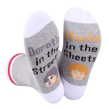 Imagem de JYTAPP In The Streets Blanche In The Sheets Bolsa de cosméticos engraçada inspirada em ouro Programa de TV Mercadoria Presentes Bolsa de Maquiagem Presente de Amizade para Melhor Amigo, meia