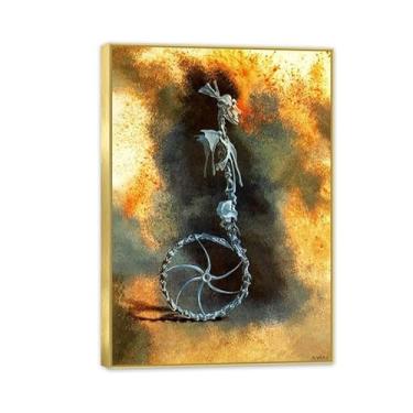 Imagem de SDYJ6GSW Remedios Varo Pintura em tela Homo Rodans Poster Remedios Varo Decoração de casa Surrealismo Imagem de arte de parede para sala de estar quarto banheiro decoração de parede 100 x 70 cm