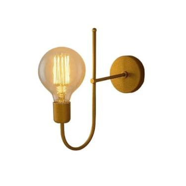 Imagem de Luminária de Parede Arandela Escritório Abajur de Cabeceira Quarto Recepção para Quarto, Escritório e Recepção, Iluminação LED Economizadora de Energia,Design Minimalista(DOURADO)