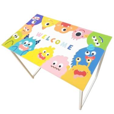 Imagem de SENIG Protetor de mesa transparente 81 cm x 50 cm - Tapete protetor de mesa bonito de PVC à prova d'água e à prova de óleo para mesa de café pequena, sala de jantar, cozinha (monstro)