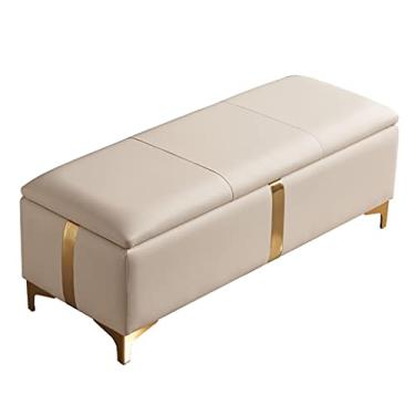 Imagem de FAMEOYA Banqueta para pés, banco de armazenamento, banco de janela, banco estofado, banco retangular para troca de sapatos, mesa de café, banco de cama, banco de sofá, para sala de estar, quarto