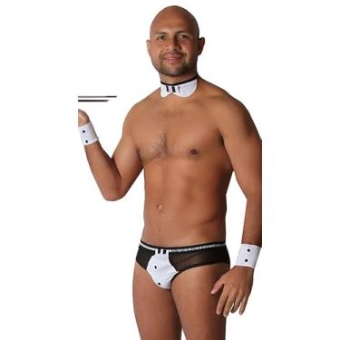 Imagem de Fantasia Masculina Garçom Lingerie Erótica Conjunto Gogo Boy