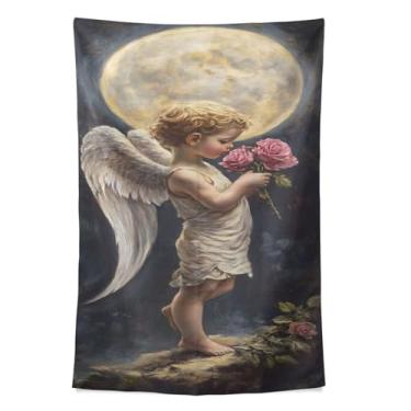 Imagem de STAYTOP Tapeçaria Love Cupid Wall Hnaging Tapeçarias para decoração de casa decoração de dormitório sala de estar quarto tapete de parede (60×51in)