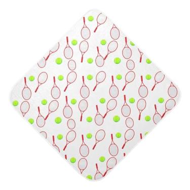 Imagem de Burbuja Toalha de banho para bebês com bolas de tênis - Toalha com capuz de musselina macia e absorvente para recém-nascidos e bebês, 89 x 89 cm