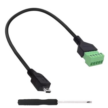 Imagem de YARCHONN Mini bloco terminal de parafuso USB de 8 pinos, cabo conector sem solda, mini macho B para bloco de terminais de 5 vias, cabo adaptador de câmera conectável para reparo de substituição-30 cm