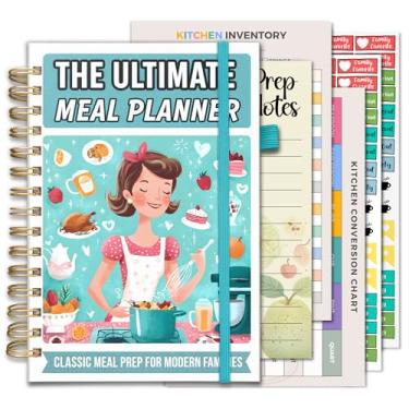 Imagem de Life & Apples Agenda de refeições com lista de compras – Menu semanal sem data e caderno de preparação de refeições para mulheres e homens, planejador de alimentação saudável e perda de peso, diário