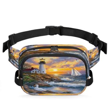 Imagem de Pochete de gato azul amarelo para mulheres e homens com alça ajustável, bolsa transversal, bolsa de peito, bolsa tiracolo, Cor 20