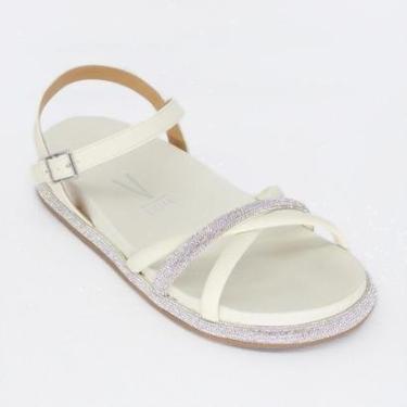Imagem de Sandalia Papete Vizzano Feminina Brilho Strass Tiras Macia-Feminino