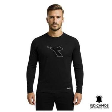 Imagem de Camisa Térmica Diadora Manga Longa Big Logo Icon Masculina - Preto GG-Masculino