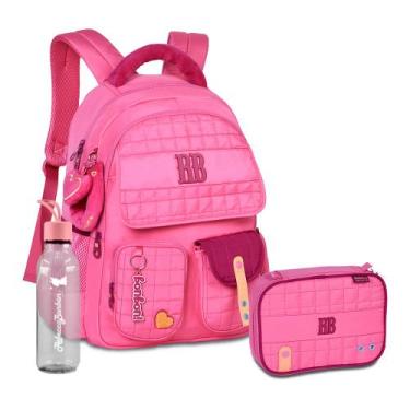 Imagem de Kit Mochila Costas Matelassê Rebecca Bonbon Estojo Box Amplo, RB26239 