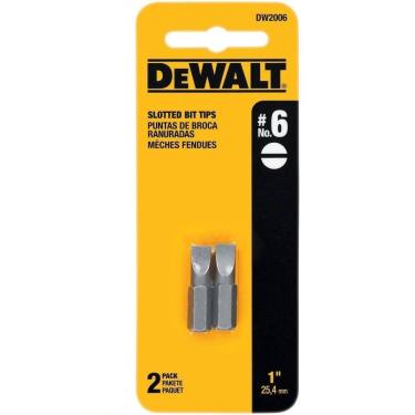Imagem de Bits 1/4`` Ponteira Fenda N6 X 25mm 2 Und Dewalt - Dw2006