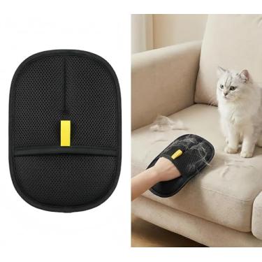 Imagem de Luva de escova estática e fiapos para animais de estimação | Luva reutilizável para remoção de pelos de animais de estimação com cerdas duplas para móveis, roupas e cuidados com cães/gatos | 1 pacote