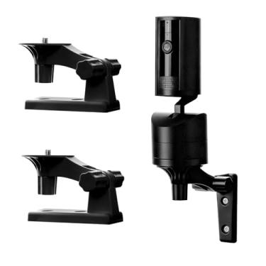 Imagem de Pacote com 2 suportes de parede ajustáveis compatíveis com Ring Pan-Tilt para câmera interna suporte de montagem de teto preto 180 graus para vigilância externa interna, fácil de instalar (não inclui