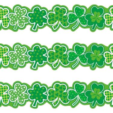 Imagem de Quadro de avisos do Dia de São Patrício com borda de trevo para decoração de sala de aula de quadro de avisos do dia de São Patrício