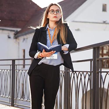 Imagem de 10 conjuntos de porta-cartões de crachá com cordões de pescoço, porta-etiquetas transparentes à prova d'água e alça de pescoço colorida de nylon com gancho giratório, cordão de suporte de cartão de