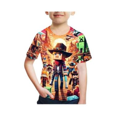 Imagem de Camiseta De Verão Para Meninos Estilo Aventura Com Estampa De Desenho 