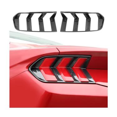 Imagem de Capa de lâmpada traseira adequada para Ford Mustang 2024 2025 preto fumado capa de luz traseira guarnição proteção traseira blackout acessórios externos