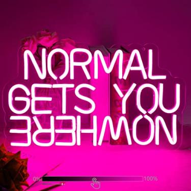 Imagem de Moodlion Normal Leva Você A Lugar Nenhum Sinal de Néon para Decoração de Parede Luzes Led, Decoração Rosa Sinais de Néon Luz Operada Estética para Decorações de Portas, Acessórios de Quarto de Meninas