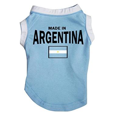 Imagem de Petitebella Camiseta para cachorro filhote de cachorro Made in Argentina (azul, 3GG)