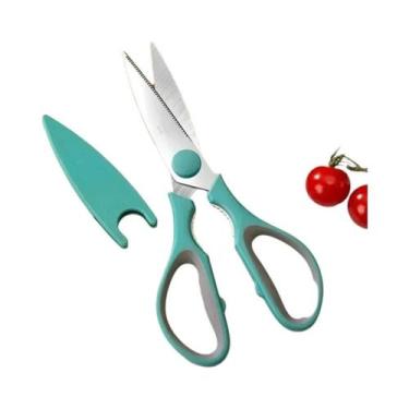 Imagem de Tesoura De Cozinha Em Aço Inoxidável De Duas Cores Com Cabo De Plástic