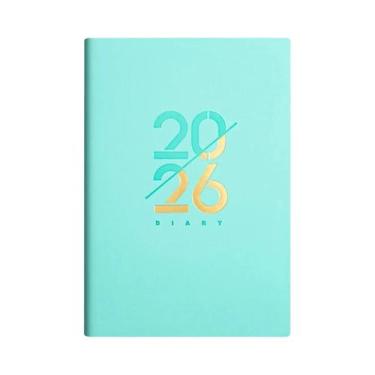 Imagem de Agenda Em Couro PU A5 Espanhol-Inglês 2026, Diário Semanal E Mensal, O