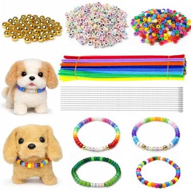Imagem de Fyrolumin Kit DIY de 1120 peças de miçangas para animais de estimação – lembrancinhas de festa para adotar um filhote, contas e correntes suaves e leves para coleiras/colares personalizados para