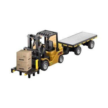 Imagem de Empilhadeira E Reboque De Controle Remoto Em Escala 1:64 Para Crianças