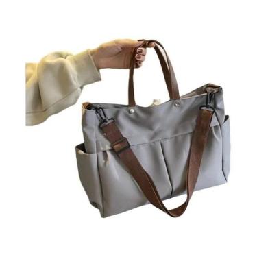 Imagem de Bolsa Tote Feminina de Nylon - Grande Capacidade, Dois Bolsos e Design
