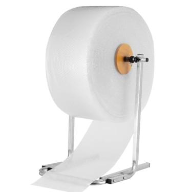 Imagem de Dispensador de rolo de plástico bolha de 15,75 polegadas com fácil substituição de película, suporte de espuma de amortecimento manual de bolhas para embalagem, movimentação e envio (39 cm)