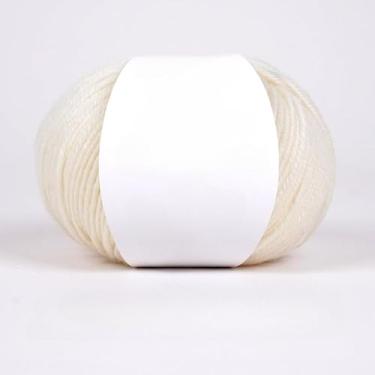 Imagem de Fio de lã de peso médio para tricô - ultra macio e sem coceira, ideal para suéteres, cachecóis e chapéus, artesanato de tricô manual (branco)