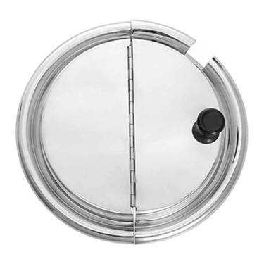 Imagem de Ioensy Tampa de aço inoxidável para wok com dobradiça, utensílio de cozinha, tampa para panela com alça para fritura e cozimento em casa, Diâmetro 25cm