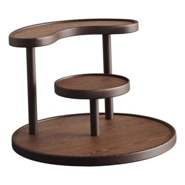 Imagem de Baoblaze Organizador de mesa, organizador de cosméticos, estilo rústico, prateleiras práticas para escritório, cozinha, sala de estar e sala de jantar.