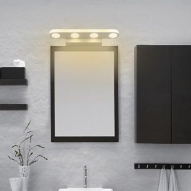 Imagem de Luz de Espelho LED Arandelas de Parede de Banheiro Moderno Minimalista Metal Acrílico Iluminação de Parede Espelho Armário Arandela para Penteadeira Banheiro Sala de Estar Maquiagem (Luz Natural, 4