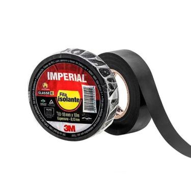 Imagem de Kit C/ 10un Fita Isolante PVC 18mmX10m Imperial Slim Preta - 3M