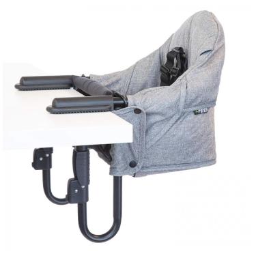 Imagem de Cadeira de Alimentação Portátil com Encaixe em Mesa e Tecido Lavável, Guzzie Guss GG201SP, Cinza