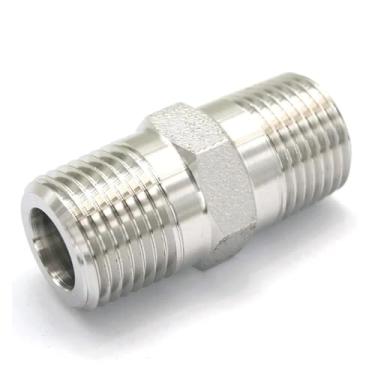 Imagem de 1/5.1 cm NPT macho 304 aço inoxidável sextavado encaixe de tubulação água gás óleo 3000 PSI