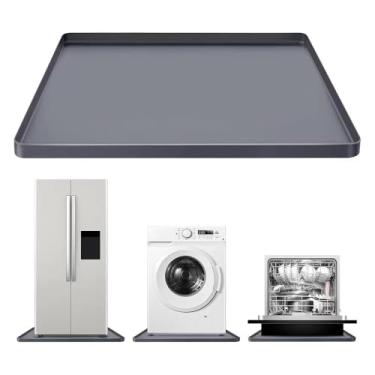 Imagem de Mini tapete de geladeira 68 x 68 cm x 2 cm tapetes de silicone para geladeira com bordas elevadas altas à prova de vazamento tapetes de geladeira para máquinas de lavar, geladeira, lava-louças