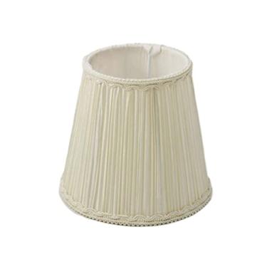 Imagem de pcagfaajmh 2 peças de abajur de tecido de renda branca marfim, abajur de mesa pequeno moderno, abajur E14