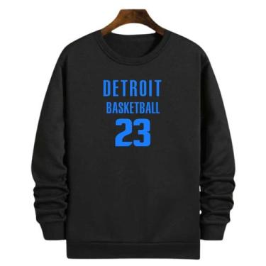 Imagem de Blusa Moletom Gola Basquete Detroit Basketball número 23 - Loja Click 