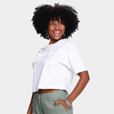 Imagem de Camiseta Cropped Calvin Klein Embossed Feminina-Feminino