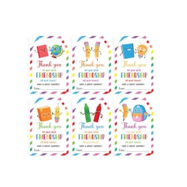 Imagem de JarThenaAMCS 120 peças adesivos de etiqueta de presente de amizade de fim de ano escolar adesivo de agradecimento de agradecimento adesivo autoadesivo para presente de cartão envelope lembrancinhas de