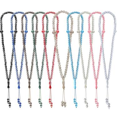 Imagem de Hinly 10 unidades de colar de contas de oração islâmicas de acrílico para muçulmanos 99 Eid Tasbih contas de preocupação terço para homens mulheres religião islâmica Ramadã presentes festival