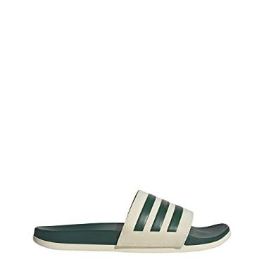 Imagem de adidas Tênis adulto unissex Adilette Comfort Slide, Wonder Branco/Verde Colegiado/Dourado Metálico, 17