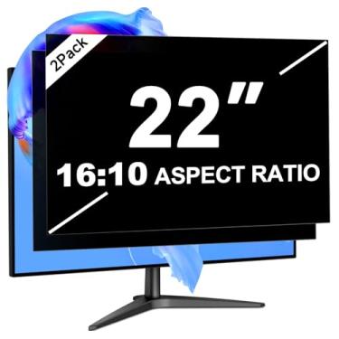 Imagem de Filtro de tela de privacidade para monitor de computador de 55,88 cm para proporção de 16:9, proteção ocular removível de 55,88 cm, proteção antirreflexo de luz azul, protetor de filtro privado de
