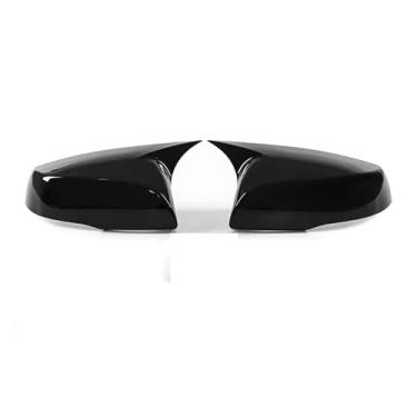 Imagem de Capa de espelho lateral asa acessórios retrovisores padrão de carbono preto brilhante compatível com toyota highlander/rav4 2019-2022(Glossy Black)