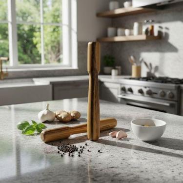 Imagem de Mão De Pilão 25 Cm Em Madeira Artesanal Teixeira Pró - Teixeira Pro Ac