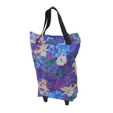 Imagem de Aoresac Carrinho de Compras de Acampamento Dobrável de Rolamento Alto Com Roda, Carrinho Pequeno Resistente para Comprar Vegetais, Lavável