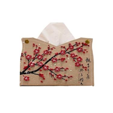 Imagem de Suporte para caixa de lenços de papel, pintura a óleo, capa de caixa de lenços de couro PU, dispensador de lenços faciais, suporte para sala de estar, mesa, decorativo, capa de caixa de lenços faciais